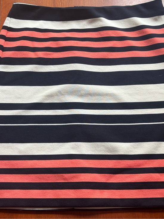 Ann Taylor Dresses & Skirts - Ann Taylor Navy, Coral & Cream Striped A-Line Skirt